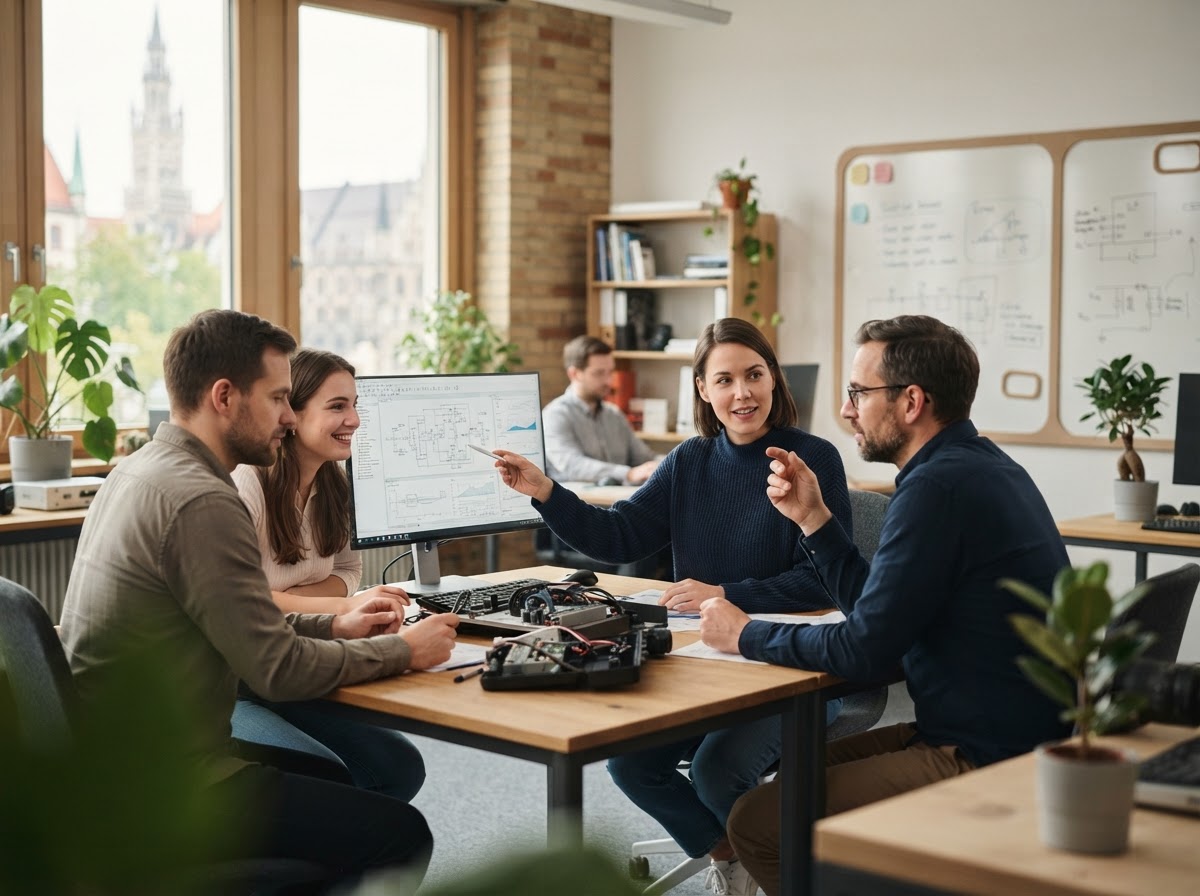 Korevu Naxem Team bei der Analyse von Finanzdaten am Arbeitsplatz
